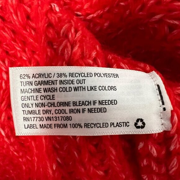 A New Day Womens Long Bishop Sleeve Cowl Neck Red Sweater Knit XS - Picture 9 of 9
